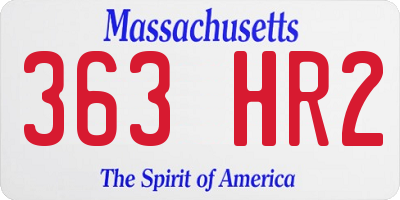 MA license plate 363HR2