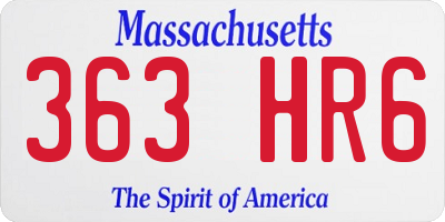 MA license plate 363HR6