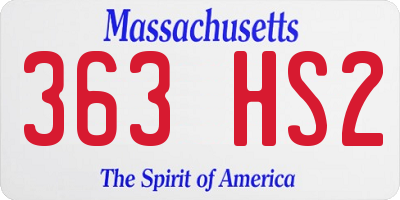 MA license plate 363HS2