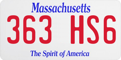 MA license plate 363HS6