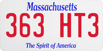 MA license plate 363HT3