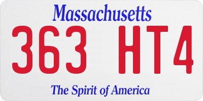 MA license plate 363HT4