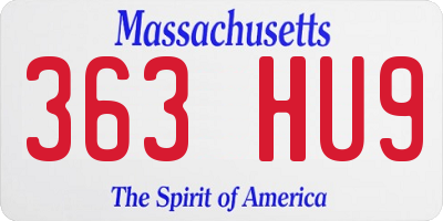 MA license plate 363HU9