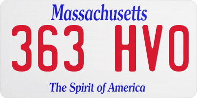 MA license plate 363HV0