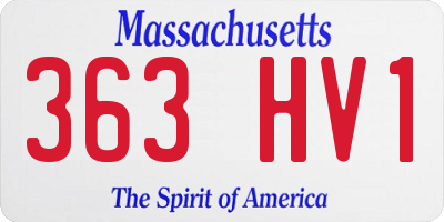 MA license plate 363HV1