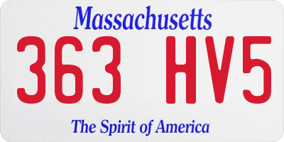 MA license plate 363HV5