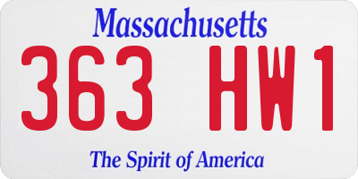 MA license plate 363HW1