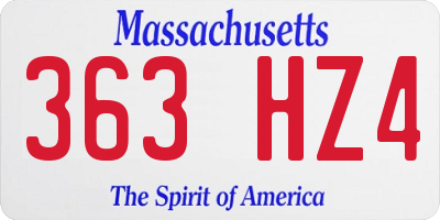 MA license plate 363HZ4
