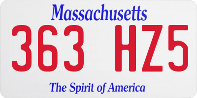 MA license plate 363HZ5