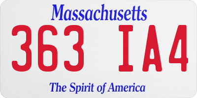 MA license plate 363IA4