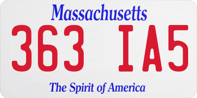 MA license plate 363IA5