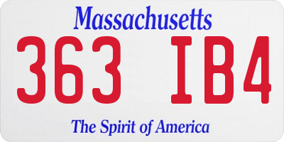 MA license plate 363IB4