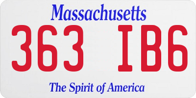 MA license plate 363IB6