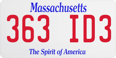 MA license plate 363ID3