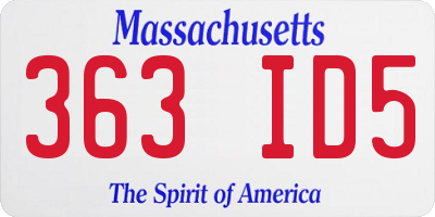 MA license plate 363ID5