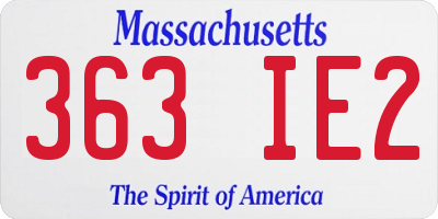MA license plate 363IE2