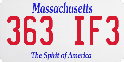 MA license plate 363IF3