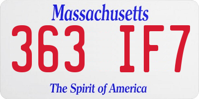 MA license plate 363IF7