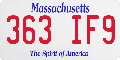 MA license plate 363IF9
