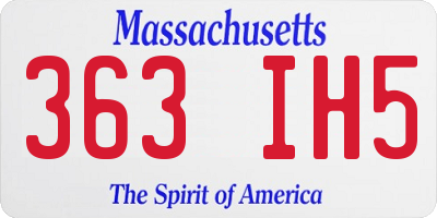 MA license plate 363IH5