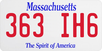 MA license plate 363IH6