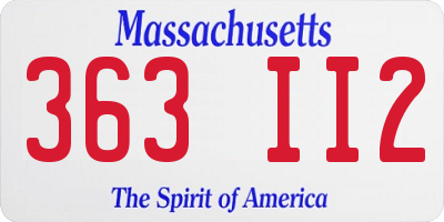 MA license plate 363II2