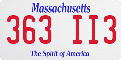 MA license plate 363II3