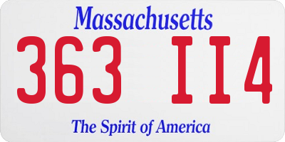 MA license plate 363II4