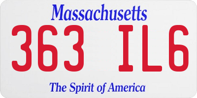 MA license plate 363IL6