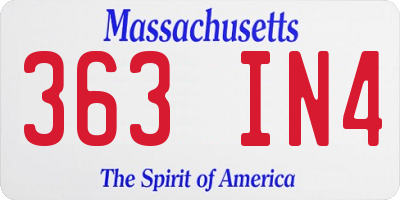 MA license plate 363IN4