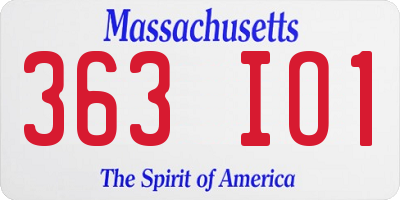 MA license plate 363IO1