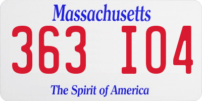 MA license plate 363IO4