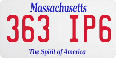 MA license plate 363IP6