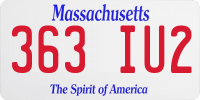 MA license plate 363IU2