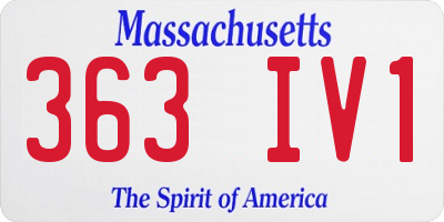 MA license plate 363IV1