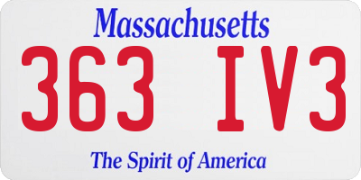 MA license plate 363IV3