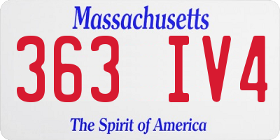 MA license plate 363IV4