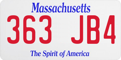 MA license plate 363JB4
