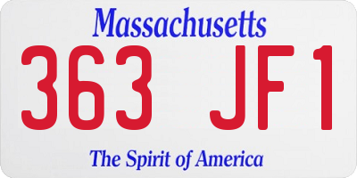 MA license plate 363JF1