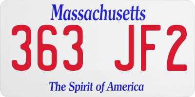 MA license plate 363JF2
