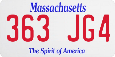 MA license plate 363JG4