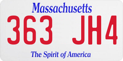 MA license plate 363JH4