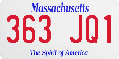 MA license plate 363JQ1