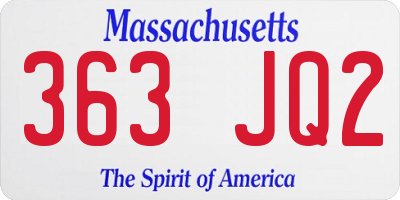 MA license plate 363JQ2