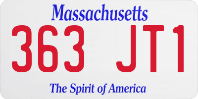 MA license plate 363JT1