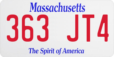 MA license plate 363JT4