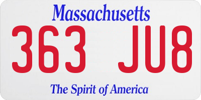 MA license plate 363JU8