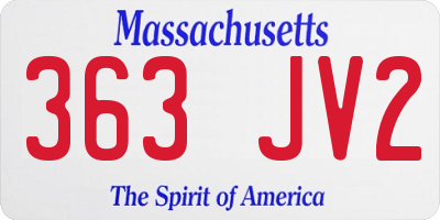MA license plate 363JV2