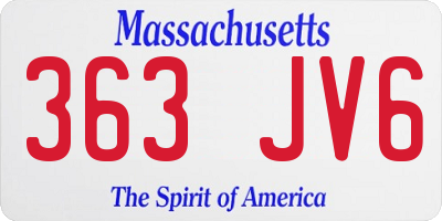 MA license plate 363JV6