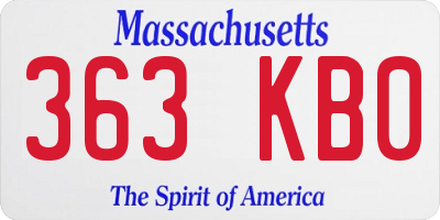 MA license plate 363KB0